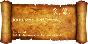 Kazinczi Márton névjegykártya