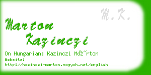 marton kazinczi business card